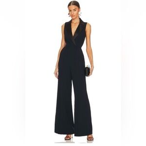 NWT L’AGENCE Jenna Lapel Jumpsuit in Midnight and Black